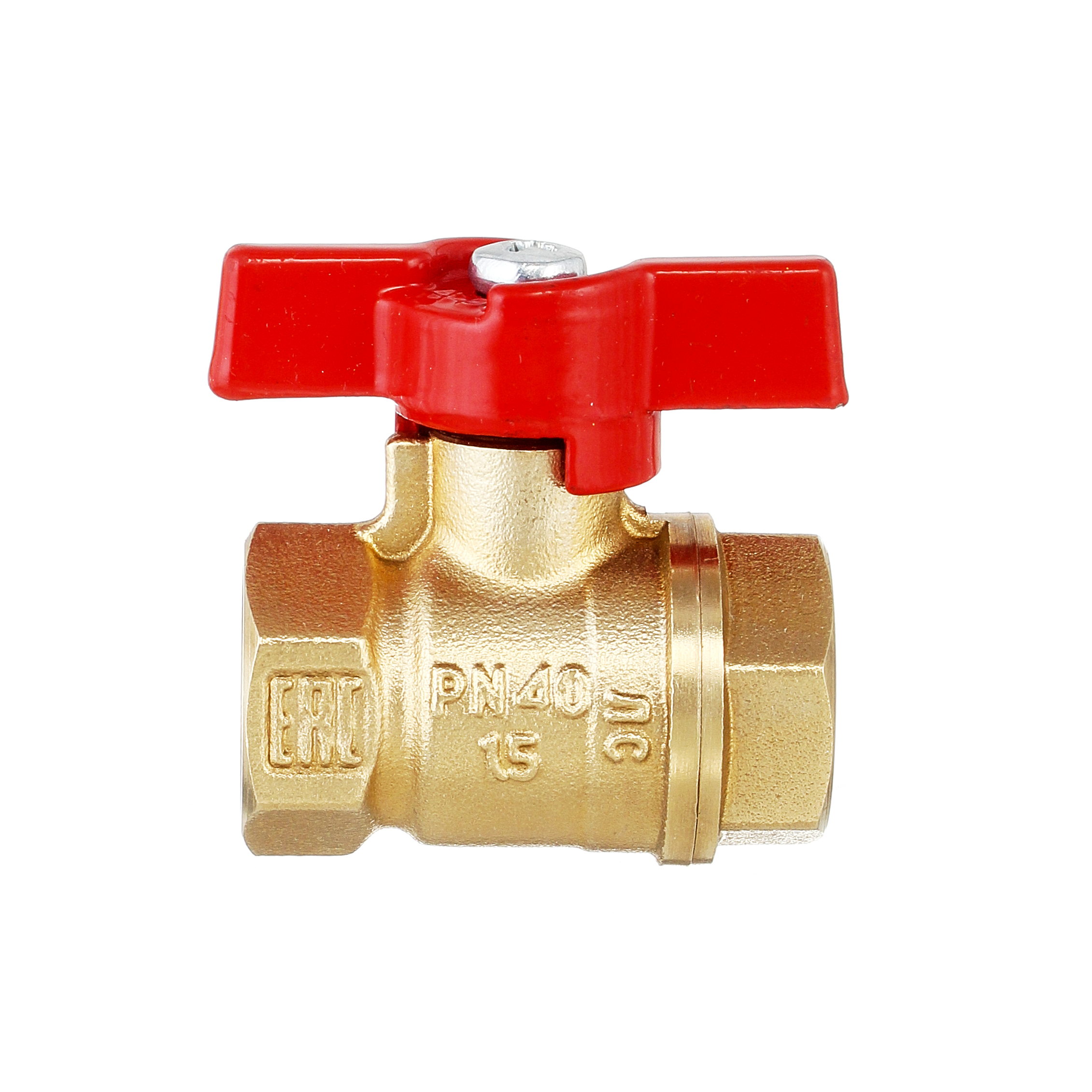 Кран шаровый латунныйБАЗ  11б27п1 вода ВР/ВР Ду 20 (3/4") Ру 40 бабочка 